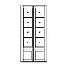 4-Lite with shelf over single panel double doors
Panel- Flat
Glazing- SDL
