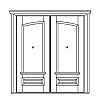 Single segment top lite with shelf over single panel double doors
Panel- Raised
Glazing- IG