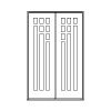 6-Lite over plank double doors
Panel- v-groove
Glazing- SDL