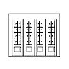 8-Lite over single panel double doors with 8-lite over sinlge panel sidelites
Panel- Raised
Glazing- SDL