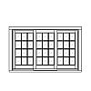 12-Lite lift-and-slide triple door
Panel- None
Glazing- SDL