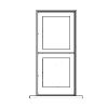 1-lite over 1-panel dutch plank door 
Panel- v-groove
Glazing- IG