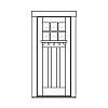 6-Lite with shelf over 3-panel door
Panel- Flat
Glazing- IG