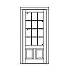 12-Lite over 2-panel door
Panel- Raised
Glazing- SDL