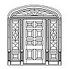 8-Panel door with single lite with shelf over single panel sidelites and single lite eliptical top transom
Panel- Raised
Glazing- IG