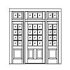 12-Lite over 2-panel door with 8-Lite over single panel sidelites and 7-Lite transom
Panel- Raised
Glazing- TDL