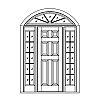 6-Panel door with 10-Lite sidelites and 