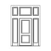 2-panel single door with 1-Lite sidelites and 3-part 3-Lite transom
Panel- Raised
Glazing- IG