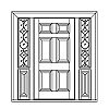 6-Panel door with 13-Lite over single panel sidelites
Panel- Raised
Glazing- SDL