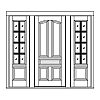 5-Panel door with 8-Lite over single panel sidelites
Panel- Raised
Glazing- TDL