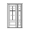 4-Lite over single panel door with 2-Lite over single panel sidelite
Panel- Flat
Glazing- TDL