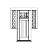 8-Lite with shelf over 3-panel door with single lite half height sidelites
Panel- Flat
Glazing- SDL decorative