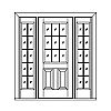 9-Lite over 2-Panel door with 10-Lite sidelites
Panel- Raised
Glazing- SDL